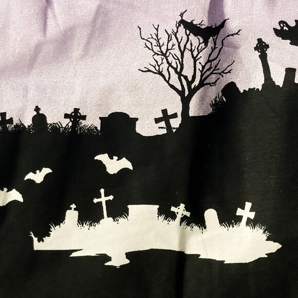 HELL BUNNY NWT Ombre purple black Haunt Graveyard circle skirt 1950s style SMALL - Picture 12 of 16